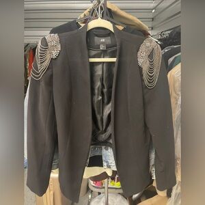 H&M Black Jacket with Silver Embellishments